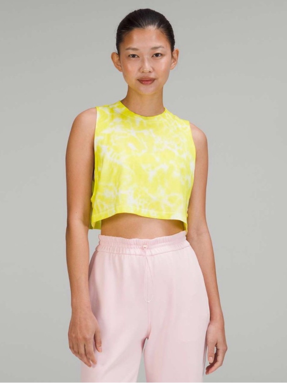 Lululemon All Yours Cropped Muscle Tank - Tie Dye Highlighter